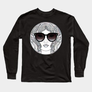 Cool vintage woman with sunglasses | Long Sleeve T-Shirt